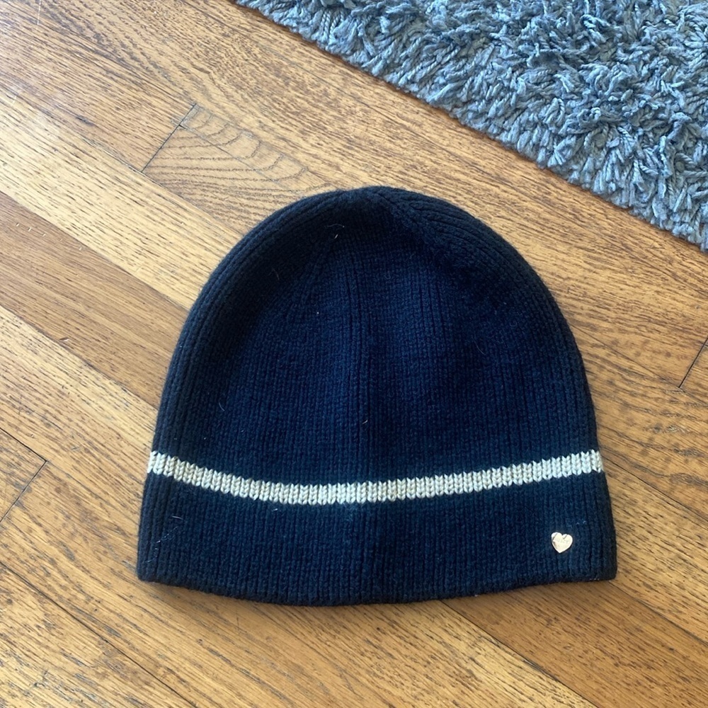 Juicy Couture Black with Gold Trim One Size Beanie